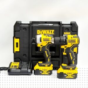 کیت دریل شارژی چکشی 18 ولت و پیچ گوشتی ضربه ای دیوالت DCK377P1D1M2T_QW